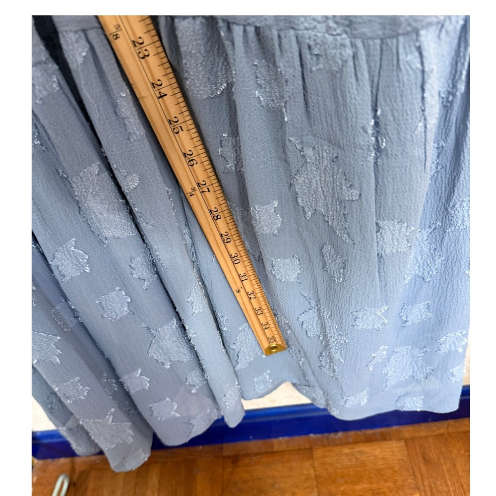 ASTR The Label Maxi Dress Sz Small Dusty Blue Ruffle Cutout Floral Formal Party - Picture 5 of 7